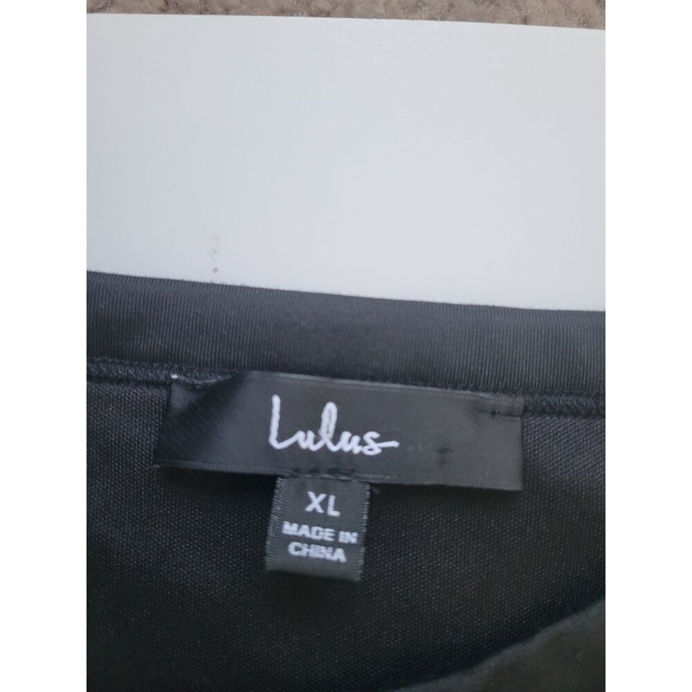 Lulu's Sleeveless Black Knee Length Dress Size XL Wedding Party Office Wear - Picture 5 of 9